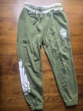 Jeeter Olive Green Jogger Sweatpants Drip Graphic Men's Small